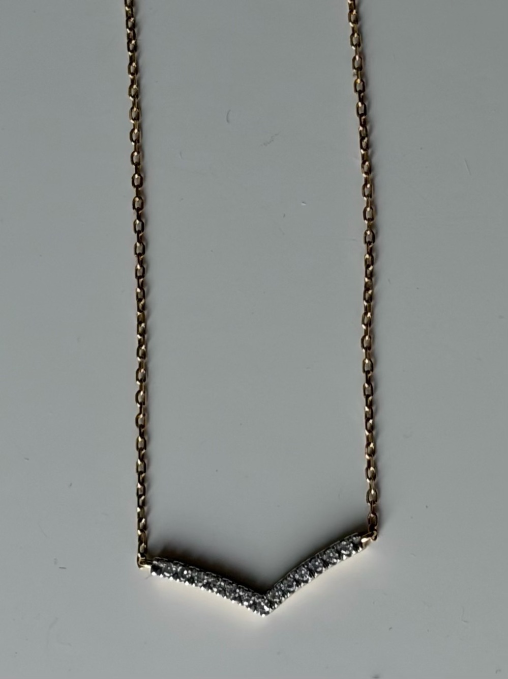 PAVÉ DIAMOND WISHBONE NECKLACE - Picture 5 of 5